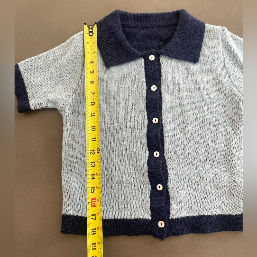 Commense Retro Memory Collared Knit Top Small - Picture 4 of 5
